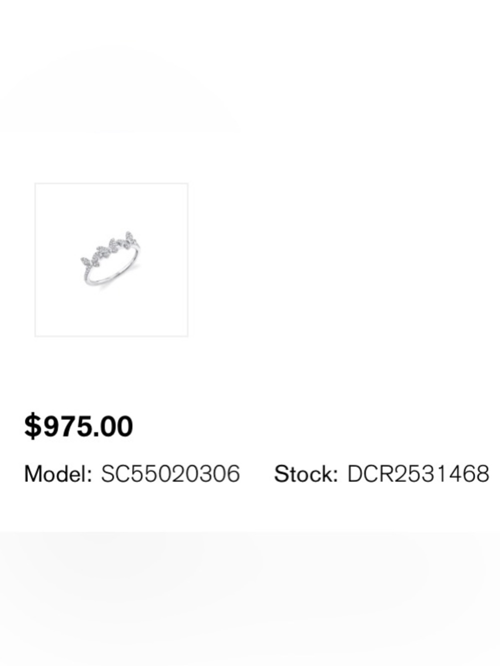 Shy Creation 14K White Gold Diamond Butterfly Ring Stamped - Picture 3 of 11